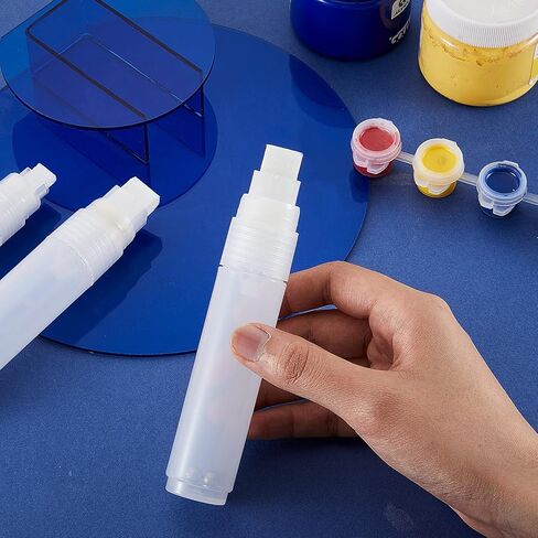 Epakh 4 Pack Refillable Paint Pens Empty Acrylic Touch up Pens for Leather Dye Permanent Clear White Marker Pen Fine Point Markers for Rock Painting Wood Ceramic Metallic Graffiti Drawing(15 mm) in Saudi Arabia