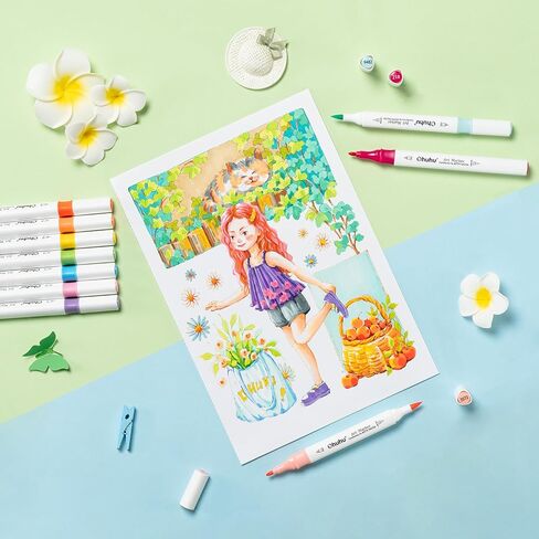 Ohuhu Alcohol Markers 80 Colors Brush& Fine for Beginners Adults Coloring in Kuwait