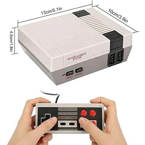MIAFAEWEL Retro Gaming Console, Video Game Console Built-in 820 Games System, AV and HDMI Output Video Gaming Consoles with Dual Wired Controllers. (Gray) in Saudi Arabia