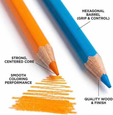 Colored Pencils Set with Sharpener, Soft Core Color Pencils for Adult Coloring Books, Artist Drawing, Sketching, Blending, Shading, Layering & Art Supplies (48 Colors) in Saudi Arabia