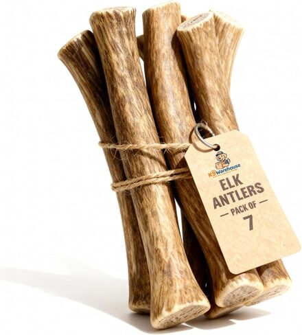 K9warehouse قرون الأيائل المختلطة للكلاب الكبيرة - 7 عبوات، 1.5 رطل - مضغ قرن الوعل الغزلان الطبيعي طويل الأمد في الولايات المتحدة الأمريكية - قرون الكلاب الآمنة والمتينة للمضغ العدواني - قرن الوعل الأيائل للكلاب المتوسطة والكبيرة in Kuwait