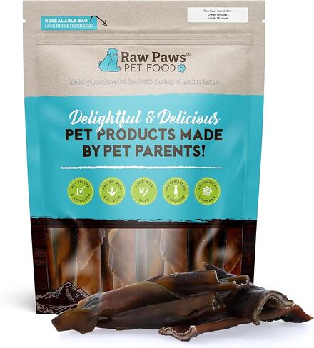 Raw Paws Camel Skin Chews for Dogs, 10-inch (10-Count) - Rawhide Free Dog Chew Long Lasting - Support Dog Anxiety Relief - Bully Stick Alternative in Saudi Arabia