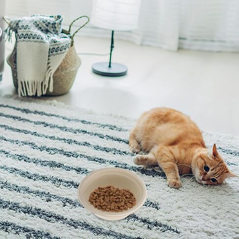 HOMSFOU Disposable Biodegradable Pet Bowl 350ml, Paper Cat and Dog Food and Water Feeder, Portable Indoor Pet Feeding Dish for Cats and Small Dogs in Saudi Arabia