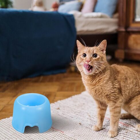 Plastic Dog Food Bowl for Small Dogs and Cats, Round Candy Color Pet Feeding Dish, Blue Water and Food Bowl for Home and Travel in Saudi Arabia