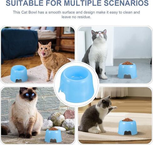 Plastic Dog Food Bowl for Small Dogs and Cats, Round Candy Color Pet Feeding Dish, Blue Water and Food Bowl for Home and Travel in Saudi Arabia