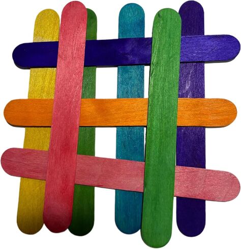 100 Pack Colored Jumbo Wooden Craft Sticks, Assorted Colors, 5.9 x 0.67 Inches, for DIY Arts, Home Projects, Classroom Supplies in Saudi Arabia
