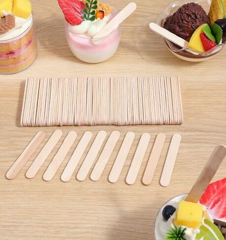 100Pcs Mini Craft Stick, Natural Wood Craft Sticks for Arts and Crafts, Homeschool Activities, Classroom Supplies (2.56 * 0.39 inch) in Saudi Arabia