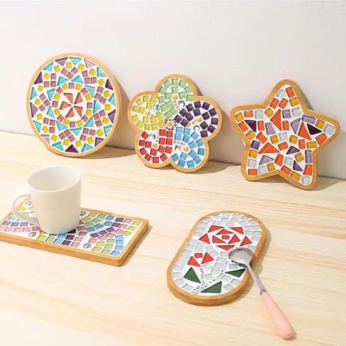 210G Crystal Free Stone Mosaic Tiles DIY Craft Kit, Ocean-Inspired Glass Granules Mosaic Glass Crafts for Art & Decor, Perfect for Kids, Adults, Home Decor(Blue Series) in Kuwait