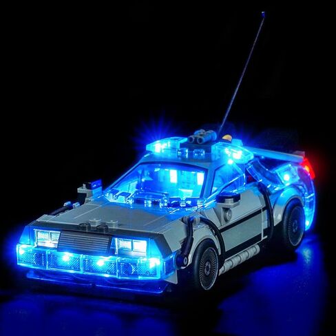 مصباح LED BrickBling متوافق مع آلة الزمن Lego Speed ​​Champions من العودة إلى المستقبل 77256 - لا يأتي مع السيارة (77256) in Kuwait