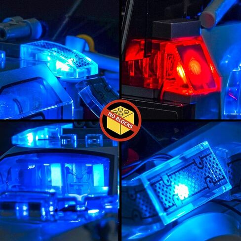 مصباح LED BrickBling متوافق مع آلة الزمن Lego Speed ​​Champions من العودة إلى المستقبل 77256 - لا يأتي مع السيارة (77256) in Kuwait
