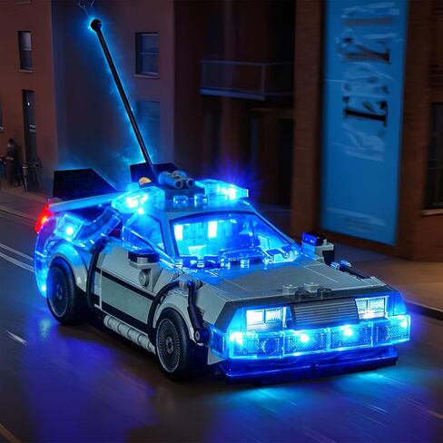 مصباح LED BrickBling متوافق مع آلة الزمن Lego Speed ​​Champions من العودة إلى المستقبل 77256 - لا يأتي مع السيارة (77256) in Kuwait