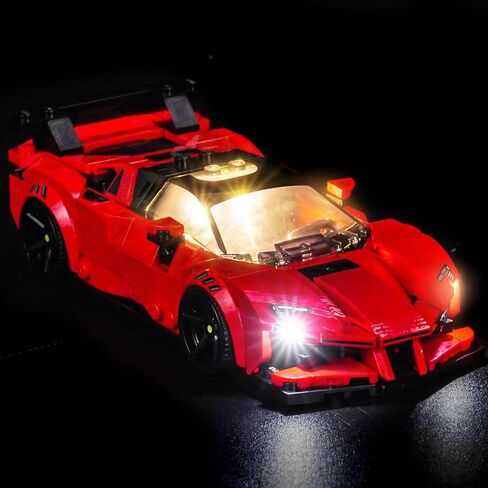 مصباح LED BrickBling متوافق مع آلة الزمن Lego Speed ​​Champions من العودة إلى المستقبل 77256 - لا يأتي مع السيارة (77256) in Kuwait
