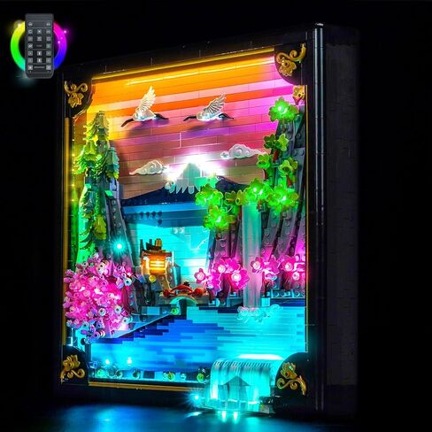 ضوء BrickBling متوافق مع المناظر الطبيعية لأزهار الكرز اليابانية من Lego، وإضاءة LED متوافقة مع Lego 31218، وإضاءة ديكور فنية جدارية - باستثناء النموذج (ضوء الإصدار الكلاسيكي) in Kuwait