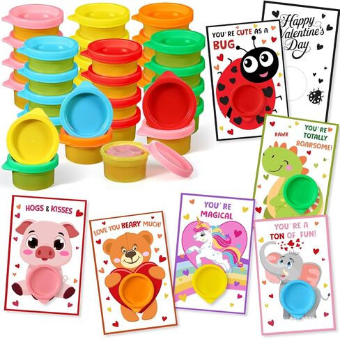 24 مجموعة من طين النمذجة للأطفال الصغار، مجموعة من العجين مع بطاقات، حقيبة الأشياء الجيدة، حشو الفصول الدراسية، تبادل الهدايا، هدايا الحفلات، الحرف الفنية للأطفال، ألعاب ما قبل المدرسة (الحيوانات) in Saudi Arabia