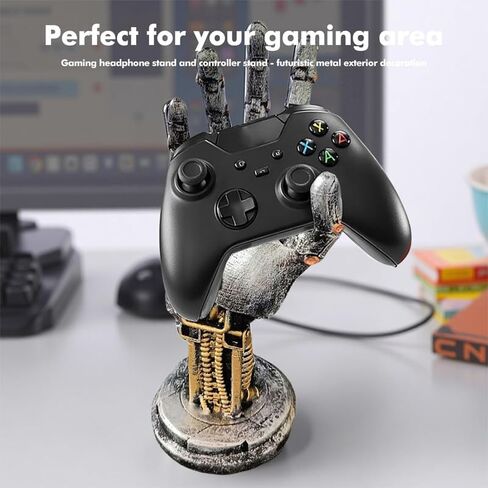 Cyberpunk Decor Controller and Headphone Stand, Robot Mechanical Arm Design, Desktop Holder for Gaming Accessories in Saudi Arabia