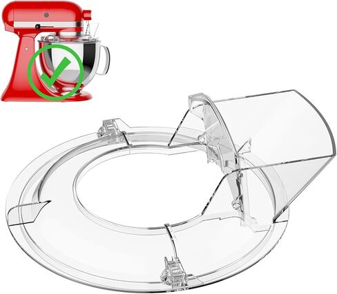 Pouring Shield for KitchenAid Mixer - Splash Guard for Kitchen Aid Stand Mixer Works with 4.5-5QT Tilt-Head Mixer Bowls (Stainless Steel/Glass/Ceramic/Wood), Kitchen Aid Accessories and Attachments in Kuwait