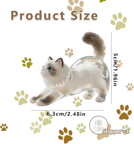 Pet Hair Keychain Cat Fur Keepsake Holder Cat Keychain Memorial Pendant Keyring Gift Pet Hair locket for Pet Lovers (Ragdoll) in Saudi Arabia