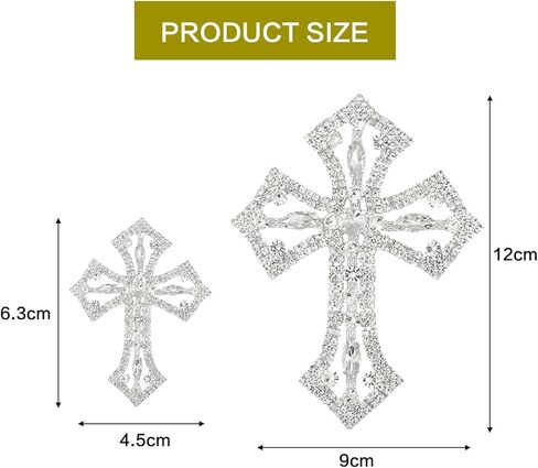 2Pcs Cross Patches Sparkling Rhinestone Applique Patches Sew on Rhinestone Patches for Clothes Dresses Jeans Jackets Bags Backpacks Hats Shoes Embellishments in Saudi Arabia