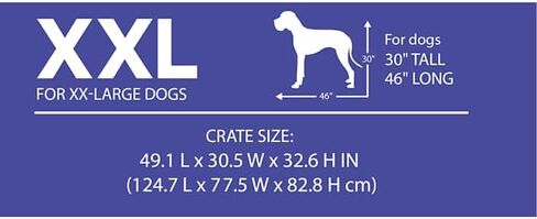 قفص كلاب EveryYay من Petco ببابين مقاس XX-Large 49.1 بوصة طول × 30.5 بوصة عرض × 32.6 بوصة ارتفاع، أسود: بدون مقابض in Kuwait