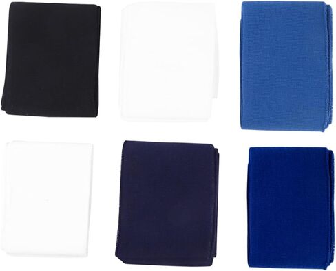 jojofuny 6pcs Knitted Elastic Fabric Cuffs for Clothing Accessories Versatile Beige White Jeans Dark Colors for Sleeves Waistbands and Collars in Saudi Arabia