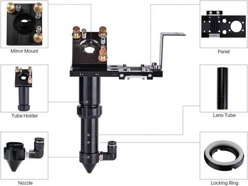 Cloudray C Series Head Fit to focus Lens D18 FL38.1& Dia.20mm FL.50.8/63.5/101.6 mm & Mirror Dia 25mm Replacement Part for CO2 Laser Engraver in Saudi Arabia