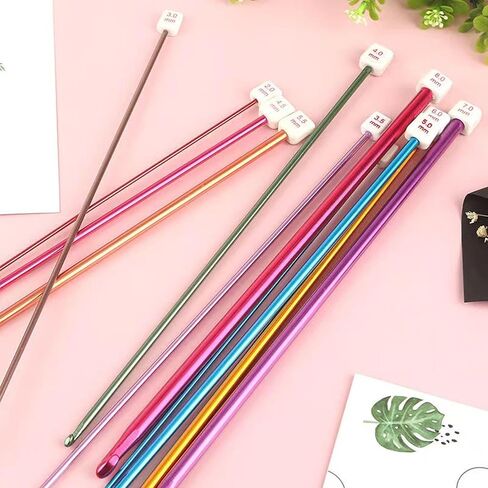 11 Piece Tunisian Crochet Hook Set 2mm to 8mm Multicolor Afghan Needles Complete Knitting Supplies for Beginners in Saudi Arabia