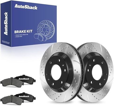 Autoshack Front Brake Kit Replacement for Chevrolet Trailblazer GMC Envoy Oldsmobile Bravada Buick Rainier Isuzu Ascender RWD Disc Brake Rotors with Ceramic Brake Pad 12.0" (305.0 mm) CBO65071882C32 in Saudi Arabia
