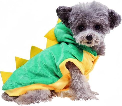 Dog Dinosaur Costume, Pet Outfit Clothes Hoodie with Spiked Design, Funny Pet Apparel for Small Medium Dogs Cats (Small) in Saudi Arabia