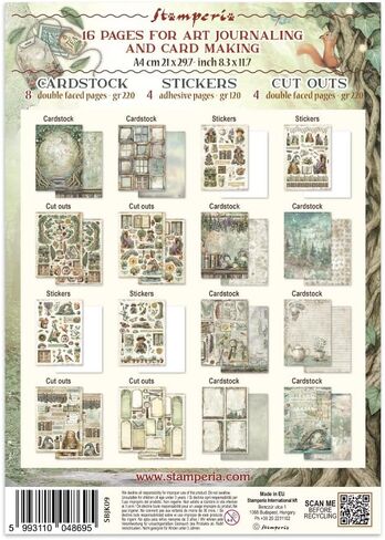 Stamperia - Junk Journal Stickers, Cut-Outs, and Backgrounds for Scrapbooks, Albums, Card Making, Bullet Journalling and More, Perfect for Hobbies, Crafts, and Gifting (Herbarium Silvae) in Saudi Arabia