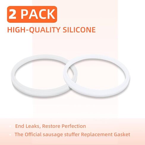 حشية مكبس حشو السجق البديلة (عبوة من قطعتين) لختم مانع للتسرب، حلقة دائرية من السيليكون الملائمة للطعام تناسب 3 و5 و7 لتر من الحشوات الرأسية والأفقية المتوافقة مع هاكا وفيفور وويستون in Kuwait