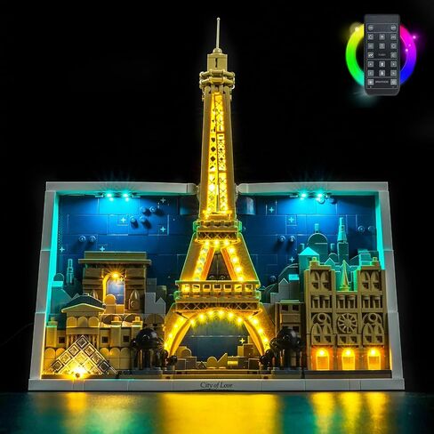 مصباح LED BrickBling متوافق مع Lego Paris - مدينة الحب، مجموعة الإضاءة الإبداعية المتوافقة مع Lego 21064 - لا يوجد نموذج متضمن (إضاءة الإصدار الكلاسيكي) in Kuwait