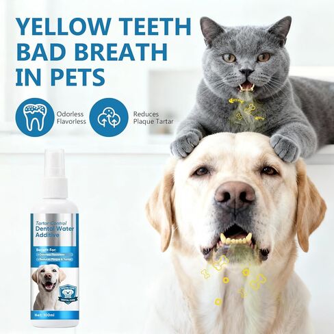 ITECFREELY Dental Plus, Advanced Dental Water Additive, Odorless & Flavorless Formula to Fight Tartar & Plaque, Promote Healthy Gums and Freshen Breath, Easy Daily Use for Dogs & Cats in Kuwait