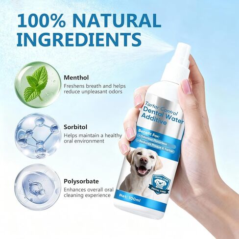 ITECFREELY Dental Plus, Advanced Dental Water Additive, Odorless & Flavorless Formula to Fight Tartar & Plaque, Promote Healthy Gums and Freshen Breath, Easy Daily Use for Dogs & Cats in Kuwait
