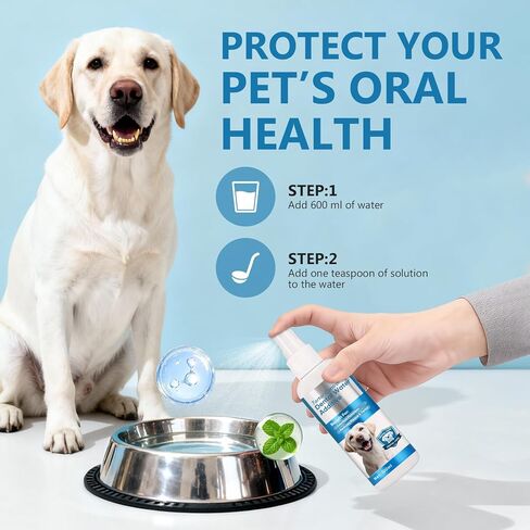 ITECFREELY Dental Plus, Advanced Dental Water Additive, Odorless & Flavorless Formula to Fight Tartar & Plaque, Promote Healthy Gums and Freshen Breath, Easy Daily Use for Dogs & Cats in Kuwait