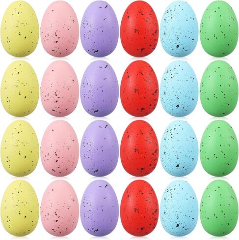 Syhood 36 Pcs Easter Speckled Eggs Small Plastic Speckled Eggs Mini Decorative for DIY Crafts Easter Basket Stuffer Party and Spring Home Decoration(Pastel) in Saudi Arabia