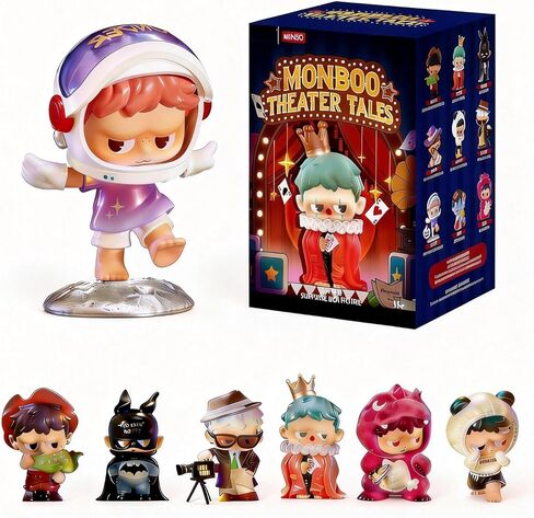 MINISO MONBOO Theatre Tales Blind Box Toy Surprise Box نموذج الشكل الحلي الطرفية اللطيفة القابلة للتجميع لعبة مفاجأة أرقام لتزيين الغرفة، زخرفة سطح المكتب، هدية عيد ميلاد، صندوق واحد in Kuwait