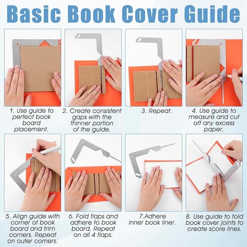 Yolev Book Cover Guide 5-in-1 Stainless Steel Metal Bookbinding Cover Tool for Making Book Cover Books Binding Tool Creating Books or Album Covers in Saudi Arabia