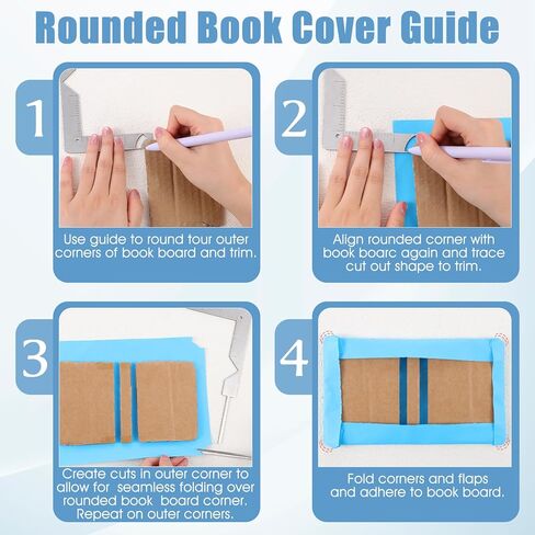 Yolev Book Cover Guide 5-in-1 Stainless Steel Metal Bookbinding Cover Tool for Making Book Cover Books Binding Tool Creating Books or Album Covers in Saudi Arabia