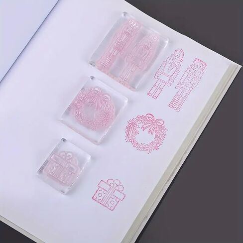 3pcs Clear Acrylic Stamp Block Set - DIY Scrapbook Craft Essentials, Transparent in Saudi Arabia