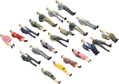 مجسمات أشخاص بمقياس 1:50 لمناظر القطار، 50 قطعة من الأوضاع المختلطة الألوان، ركاب مصغرون من البلاستيك لتخطيطات نماذج السكك الحديدية، تفاصيل واقعية in Kuwait