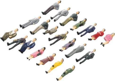 مجسمات أشخاص بمقياس 1:50 لمناظر القطار، 50 قطعة من الأوضاع المختلطة الألوان، ركاب مصغرون من البلاستيك لتخطيطات نماذج السكك الحديدية، تفاصيل واقعية in Kuwait