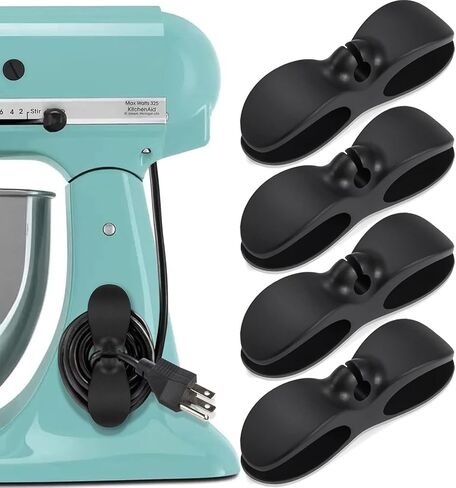 4PCS Cord Organizer, Kitchen Appliance Cord Winder Cable Organizer, Cord Holder Cord Wrapper for Appliances Stick on Pressure Cooker, Mixer, Blender, Coffee Maker, Air Fryer in Saudi Arabia