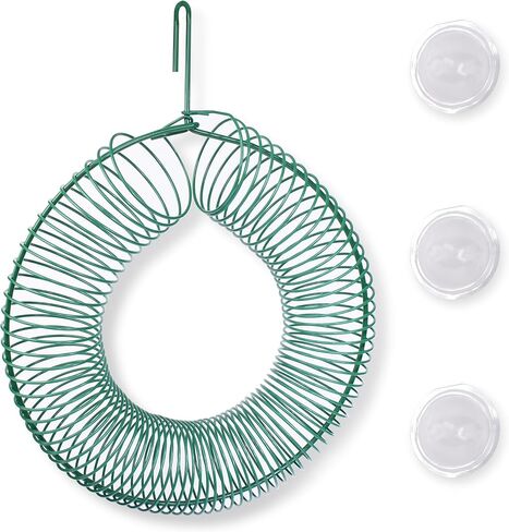 Wreath Bird Feeder for Suet Balls, Peanuts & Whole Nuts – Heavy-Duty Powder-Coated Metal, Outdoor Hanging Design, Green – Includes Accessories for Making Suet Balls in Saudi Arabia