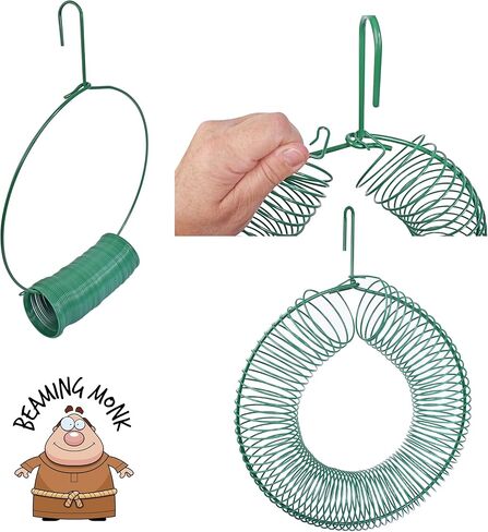 Wreath Bird Feeder for Suet Balls, Peanuts & Whole Nuts – Heavy-Duty Powder-Coated Metal, Outdoor Hanging Design, Green – Includes Accessories for Making Suet Balls in Saudi Arabia