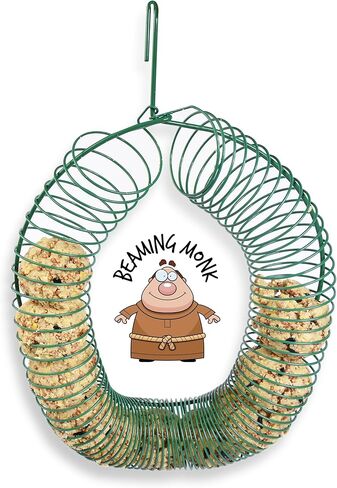 Wreath Bird Feeder for Suet Balls, Peanuts & Whole Nuts – Heavy-Duty Powder-Coated Metal, Outdoor Hanging Design, Green – Includes Accessories for Making Suet Balls in Saudi Arabia
