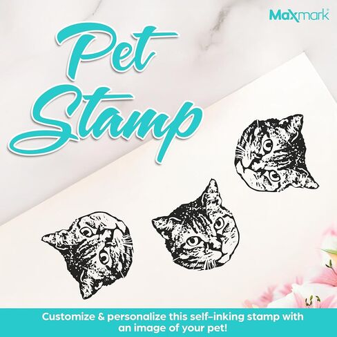 Custom Pet Portrait Stamp - Custom Cat, Dog Stamp from Photo, Best Personalized Holiday Gift - Q24 - Large Size in Saudi Arabia