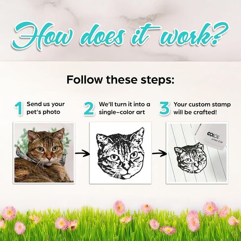 Custom Pet Portrait Stamp - Custom Cat, Dog Stamp from Photo, Best Personalized Holiday Gift - Q24 - Large Size in Saudi Arabia