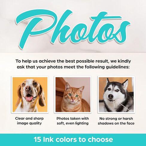 Custom Pet Portrait Stamp - Custom Cat, Dog Stamp from Photo, Best Personalized Holiday Gift - Q24 - Large Size in Saudi Arabia
