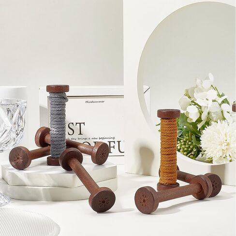 SUNNYCLUE 10Pcs 28x96mm Wooden Thread Spools Large Ribbon Spools Empty Coconut Brown Long Ribbon Weave Crochet Textile Bobbin Organizer String Bulk for Women Yarn DIY Arts Crafts Stitch Embroidery in Saudi Arabia