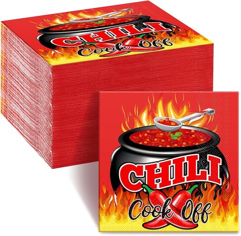 100 Pcs Chili Cook off Paper Napkins Disposable Chili Cook off Decorations Cinco De Mayo Napkin for Mexican Party Dinner Supplies, 6.5 Inch (Green) in Saudi Arabia